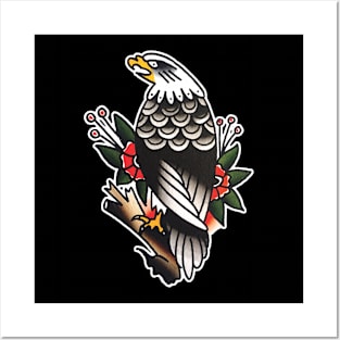 Classic Sitting Eagle Tattoo Design Posters and Art